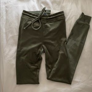 Plush army green legging